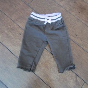 Mini Bean Brown Pink Ruffle Pants 3-6M